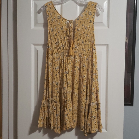 Three Bird Nest boho mini dress yellow - Picture 2 of 4